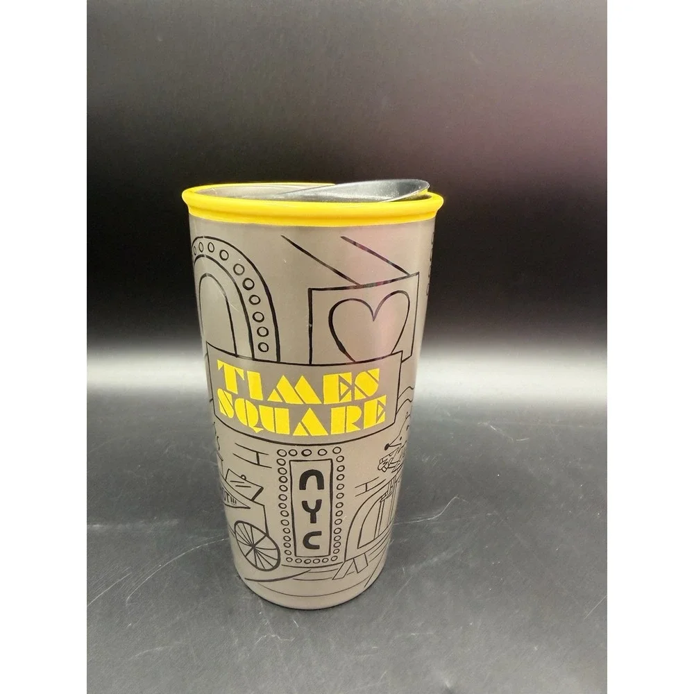 Starbucks Times Square  Cup 12 Oz NYC Ceramic Tumbler Limited Edition Hot Cart